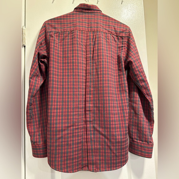 Men red plaid buffalo board medium trail shirt elbow patches - Picture 6 of 6